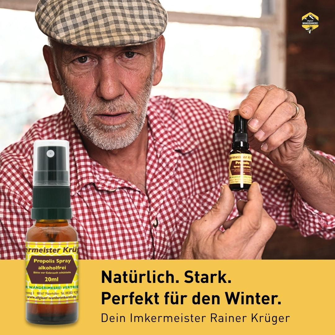Propolis Spray alkoholfrei 20ml von der Allgäuer Wanderimkerei