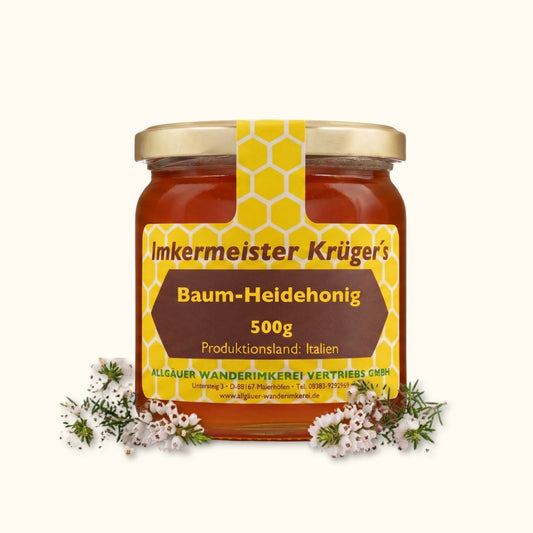Seltener Baumheide-Honig 500g aus Italien, aus naturbelassenen Standorten, Laborgeprüft und direkt vom Imker, Allgäuer Wanderimkerei