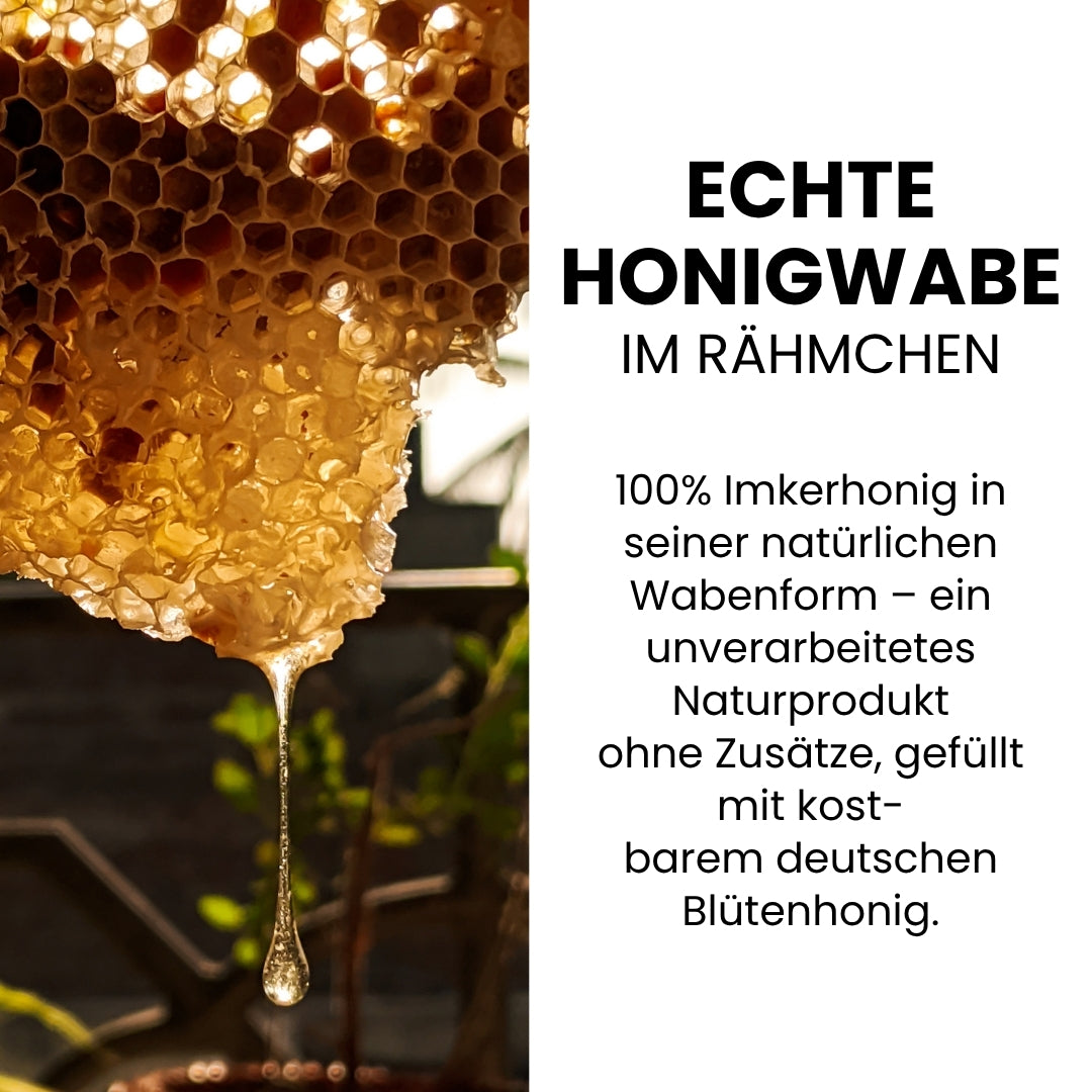 Deutsche Honigwabe im Rähmchen 2 kg, Limitierte Edition 2026 Ernte von der Allgäuer Wanderimkerei