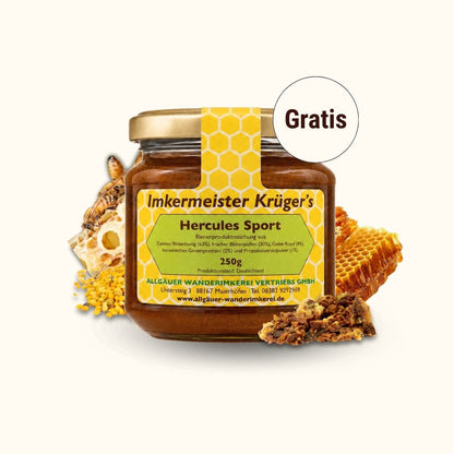 Mediterranes XXL Honig-Bundle mit 8 ausgewählten italienischen Honigen und GRATIS HERCULES Sport 250g von der Allgäuer Wanderimkerei