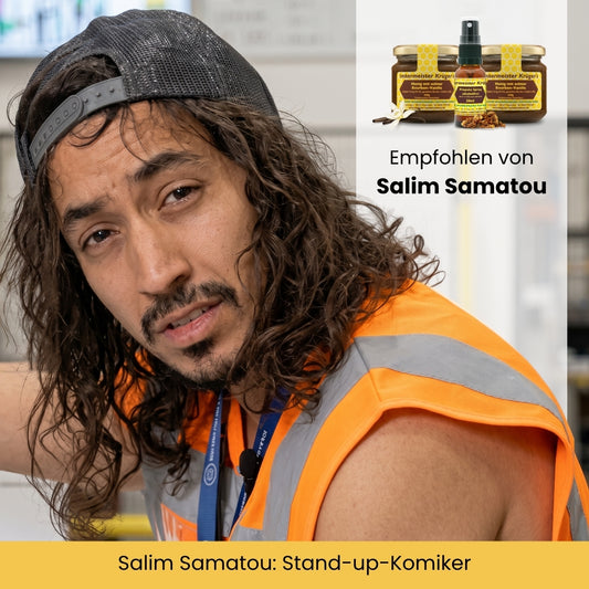 Honig + Propolis-Set von der Allgäuer Wanderimkerei mit 2 x Honig mit echter Bourbon-Vanille 250g und Propolis Spray alkoholfrei 20ml zum reduzierten Preis, empfohlen von Salim Samatou