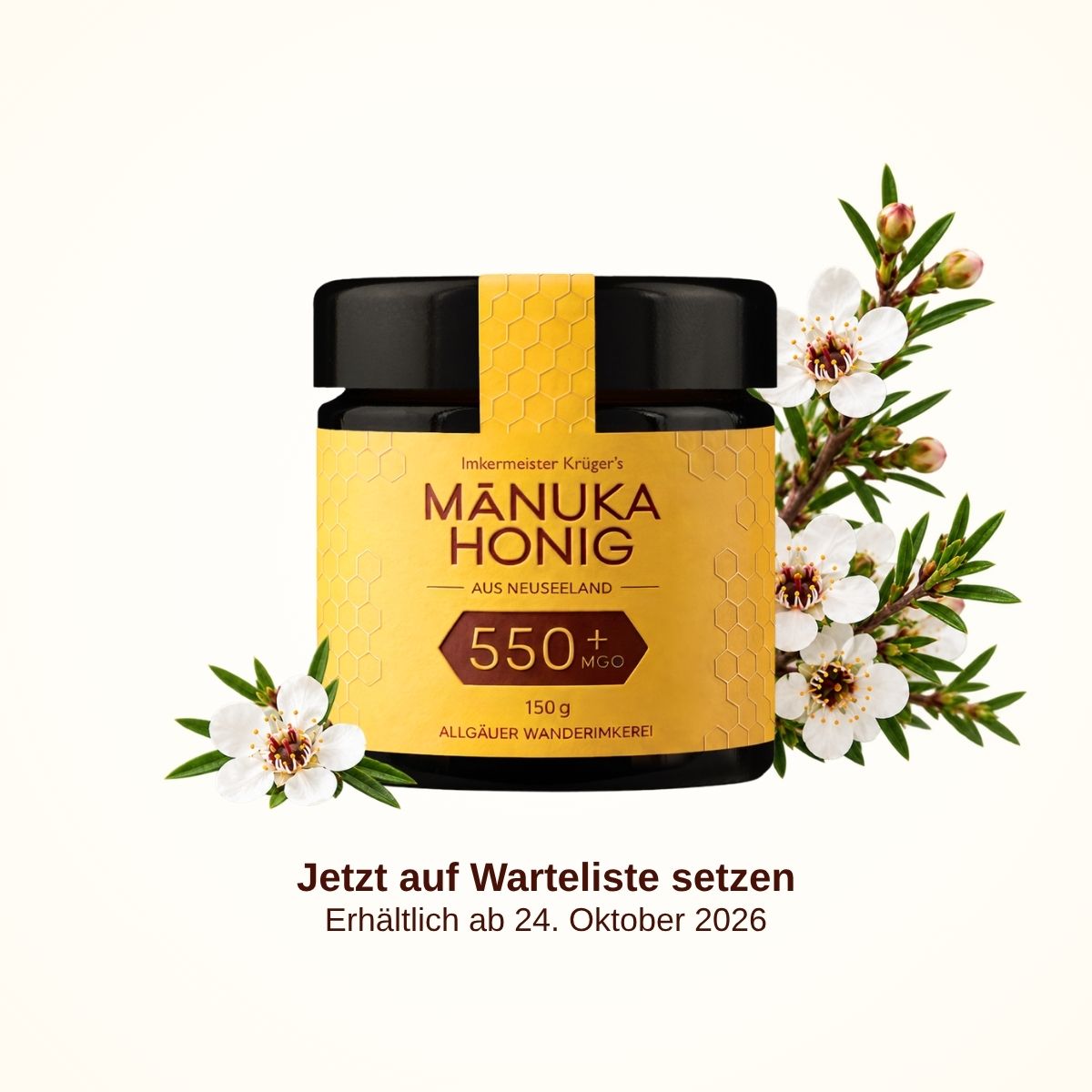 Imkermeister Krüger's Manuka-Honig 150g MGO 550+ aus Neuseeland von der Allgäuer Wanderimkerei – Warteliste