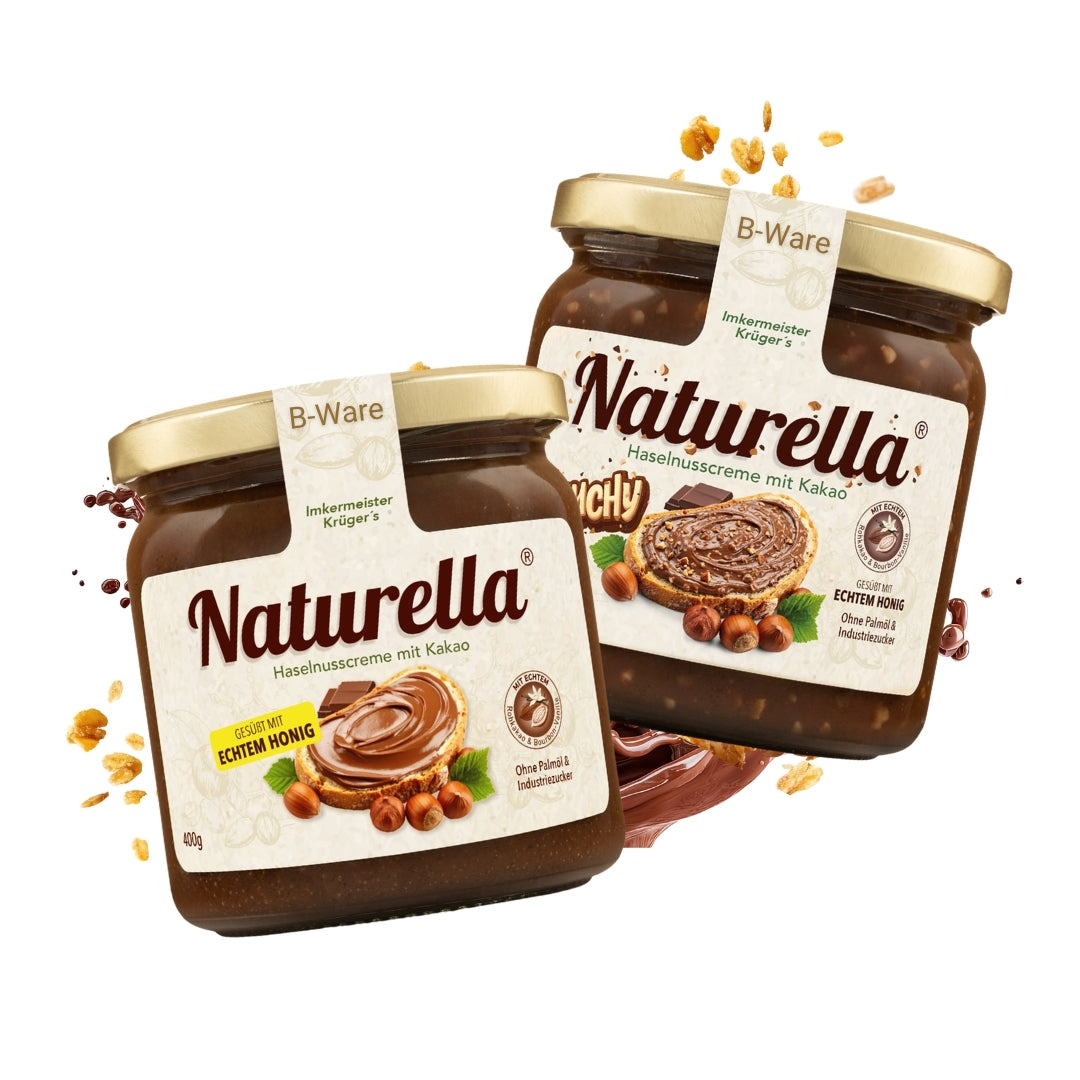 Gratis Naturella und Naturella Crunchy in Originalgröße B-Ware ab 69€ Bestellwert, nur für kurze Zeit während der Naturella Geburtstagswoche, Allgäuer Wanderimkerei
