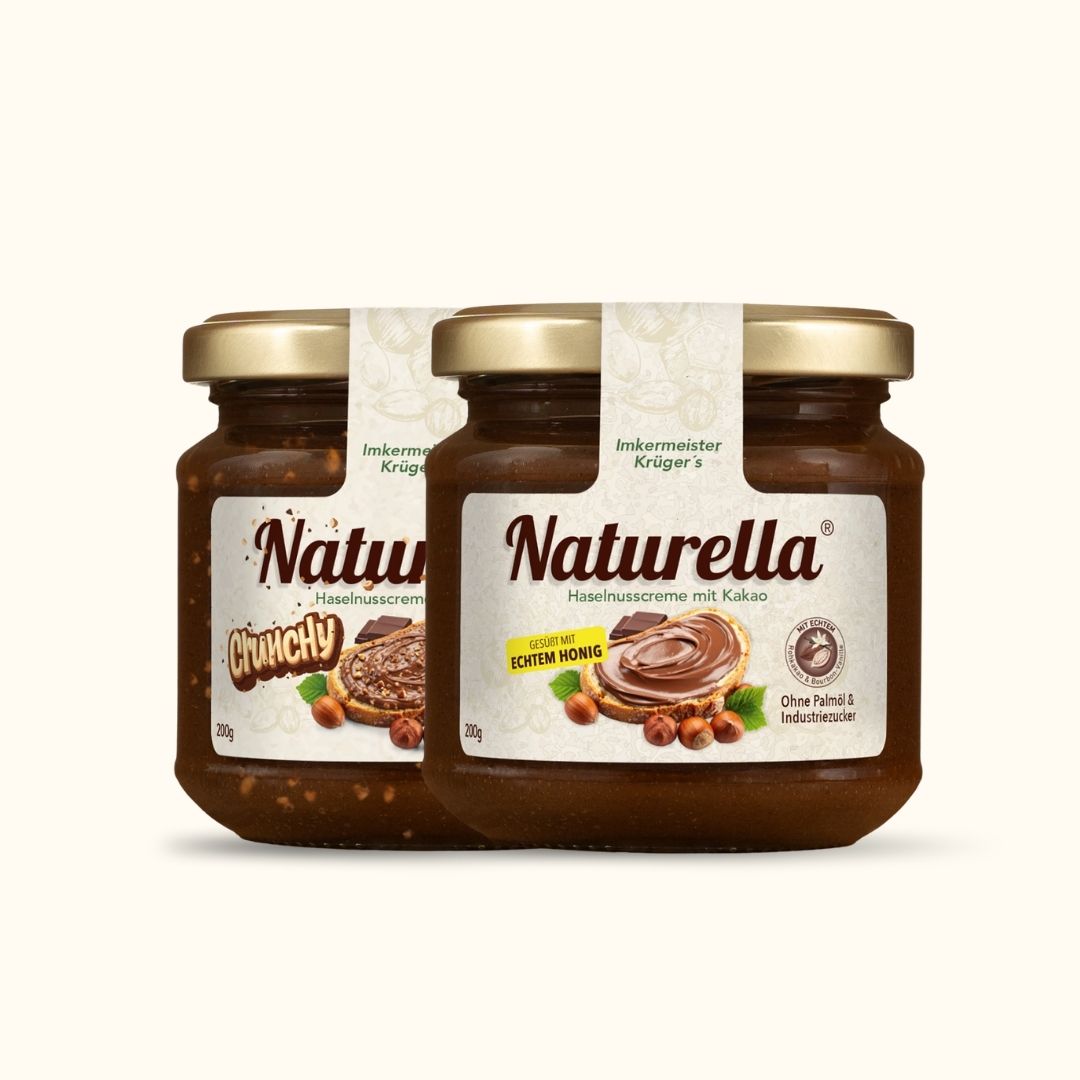 NATURELLA Probier-Set mit Naturella 200g und Naturella Crunchy 200g von der Allgäuer Wanderimkerei
