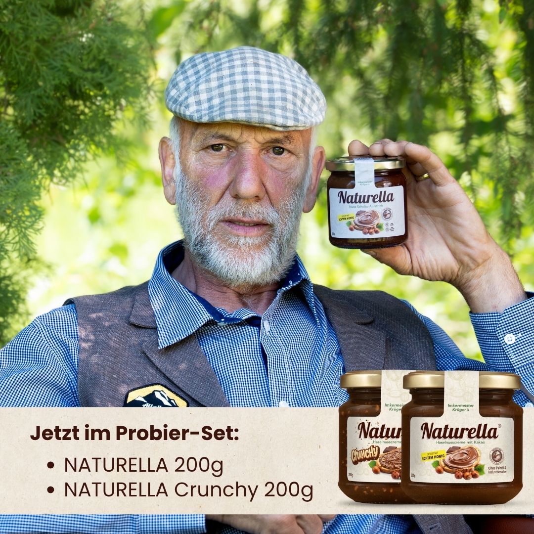 NATURELLA Probier-Set mit Naturella 200g und Naturella Crunchy 200g von der Allgäuer Wanderimkerei mit Imkermeister Rainer Krüger