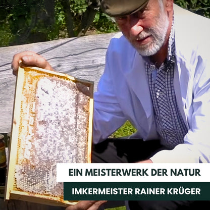 Sardische Honigwabe 2 kg, Limitierte Edition 2026 Ernte Imkermeister Rainer Krüger von der Allgäuer Wanderimkerei, Nahaufnahme