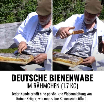 Deutschen Bienenwabe im Rähmchen, 1,7 kg, von der Allgäuer Wanderimkerei, limitierte Auflage